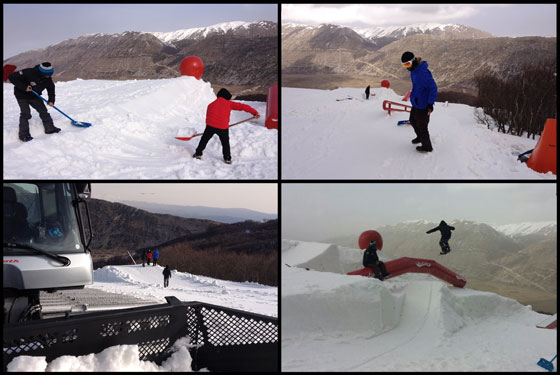 lo SWUP Snowpark di Campo Felice si trasferisce a 1920mt aprendo la prima pista dedicata al park