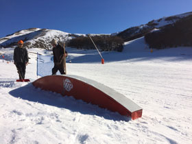 Strutture snowpark in pista