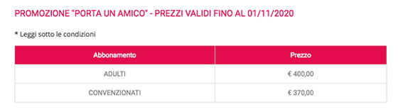 Prevendita SKIPASS STAGIONALI 2020 2021