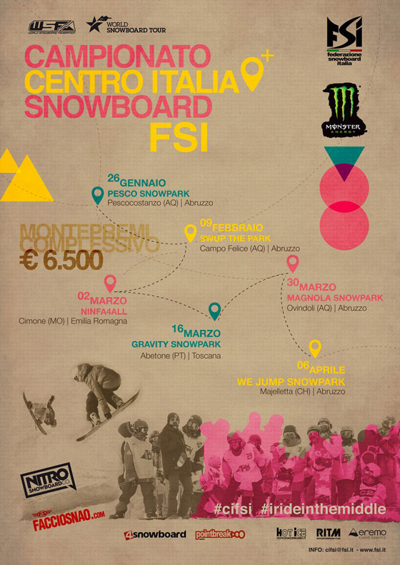 Rinviata la prima tappa del Circuito Centro Italia Snowboard FSI Fuelled by Monster Energy